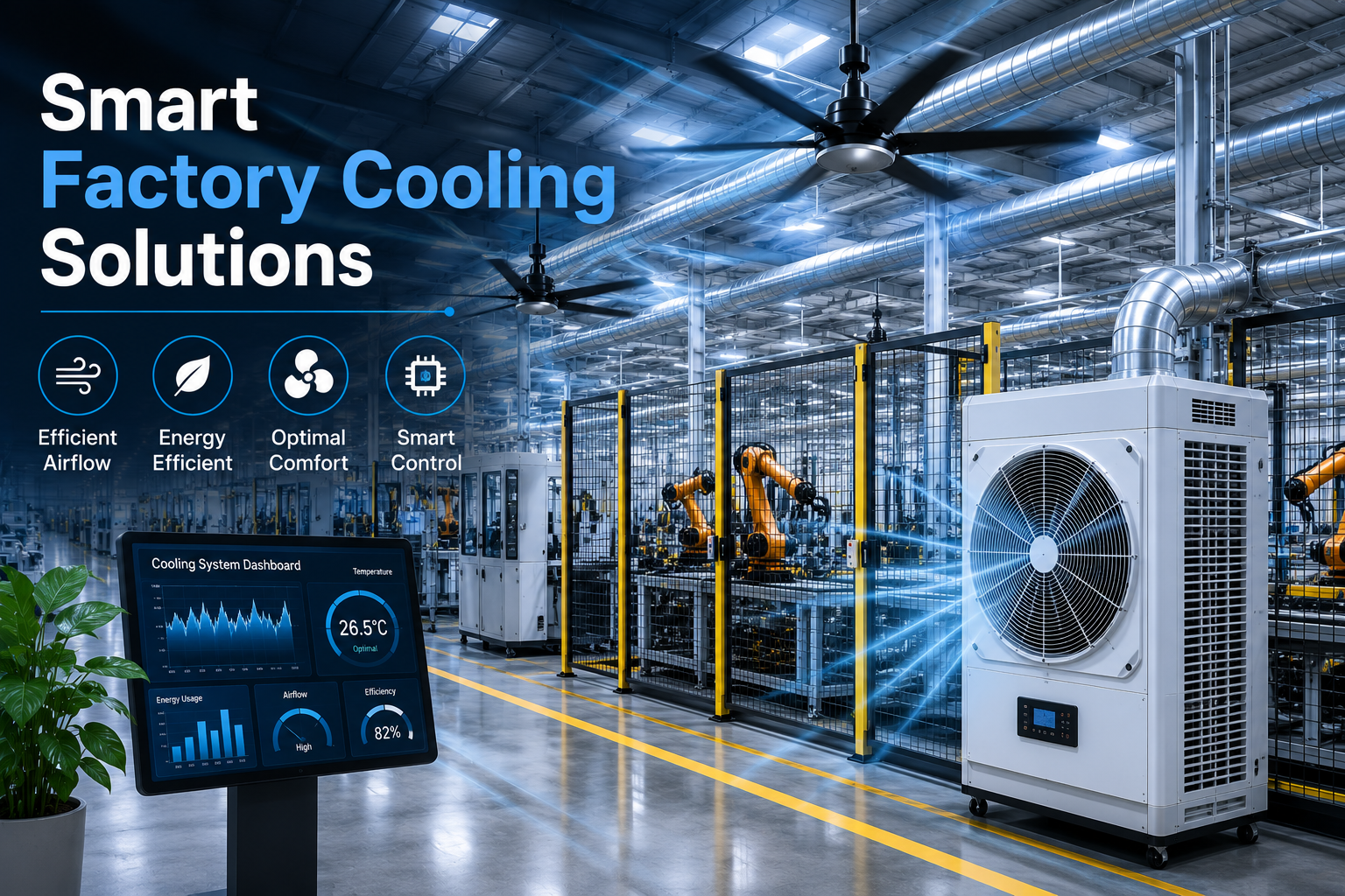 Generic Smart Factory Cooling Sensor Network and Airflow Visualization